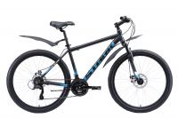 Велосипед Stark20 INDY 26,1 D (d 26" 21 ск. рост 20") черный/голубой/белый